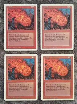 MTG Revised Fireball (x4) - LP/MP - The classic way to deal damage - Image 1