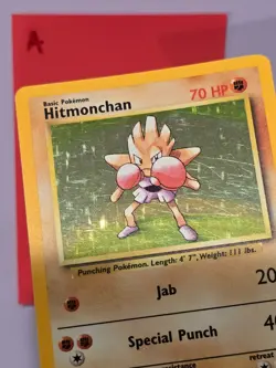 💚 Pokemon HITMONCHAN Holo Rare Base Set * 7/102 * LP / MP ** A - Image 2
