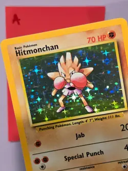 💚 Pokemon HITMONCHAN Holo Rare Base Set * 7/102 * LP / MP ** A - Image 3