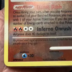 2007 Pokemon Diamond & Pearl Secret Wonders Arcanine Reverse Holo #22/132 MP - Image 4