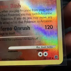 2007 Pokemon Diamond & Pearl Secret Wonders Arcanine Reverse Holo #22/132 MP - Image 5