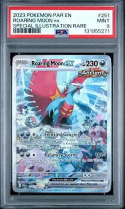 2023 POKEMON PAR EN-PARADOX RIFT SPECIAL ILLUSTRATION RARE ROARING MOON EX PSA 9 - Image 1