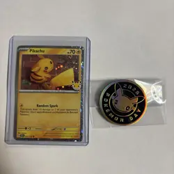 Pikachu 051 /162 Stamped 2026 Pokemon Day 30th Anniversary Promo TCG W/Coin - Image 1