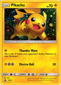 Pokemon TCG Pikachu SM76 Sm Holo Sun & Moon Black Star LP - Image 1