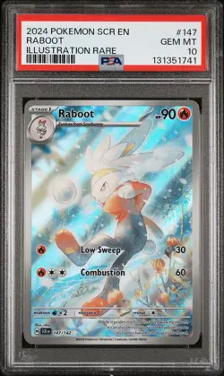 PSA 10 Raboot 147/142 Pokemon Sv: Stellar Crown Illustration Rare 2024 GEM MINT - Image 1