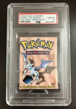 Pokemon Fossil 1st Edition AERODACTYL Artwork Pack PSA 10 GEM MINT - Image 1