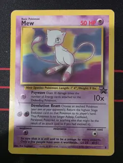 Pokemon TCG: Mew Promo 8 Non-Holo WOTC Black Star Promo HP - Image 1