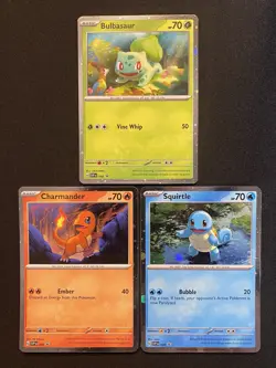 Pokemon TCG - SV 151 Starter Promos Bulbasaur Charmander Squirtle Cosmos Holo NM - Image 1