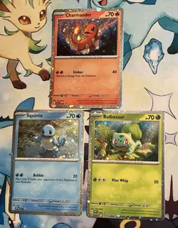 Bulbasaur Charmander Squirtle 151 Poster Promos 046 047 048 Pokemon TCG - Image 1