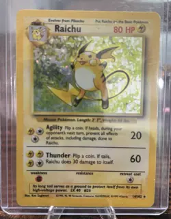 Pokemon TCG Raichu 14/102 Shadowless Holo Rare - Base Set - English - Image 1