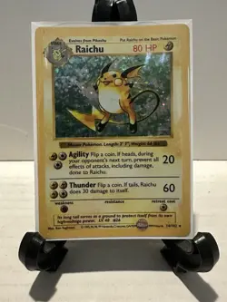 Pokemon TCG Raichu Holo Rare Shadowless Base Set 14/102 Wizards Of The Coast - Image 1