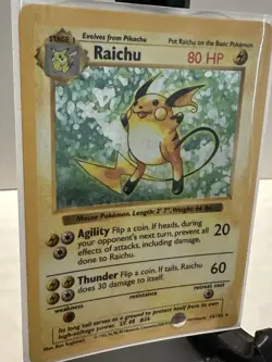 Pokemon TCG Raichu Holo Rare Shadowless Base Set 14/102 Wizards Of The Coast - Image 3