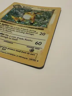 Pokemon TCG Raichu Holo Rare Shadowless Base Set 14/102 Wizards Of The Coast - Image 4