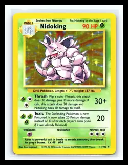 💥 NIDOKING | Pokemon TCG 1999 | (BASE SET) Holo Foil Rare Vintage # 11/102 - Image 1