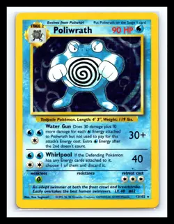 💥 POLIWRATH | Pokemon TCG 1999 | (Base Set) Holo Foil Rare Vintage # 13/102 - Image 1