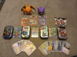 Pokemon Bundle - Yamper Full Art Card, Holo Cards, Keyrings, Pin Badge, Models - Image 1