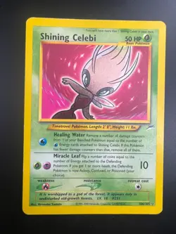 Shining Celebi - 106/105 - Pokemon Neo Destiny Unlimited Holo Rare Card WOTC MP - Image 1