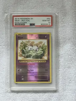 2016 Pokemon Mew 53/108 Reverse Holo XY Evolutions PSA 10 - Image 1