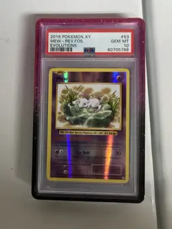 Pokemon XY Evolutions Mew 53/108 Reverse Holo Foil Rare 2016 PSA 10 - Image 1