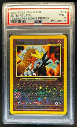 1999 Pokemon Wizards Black Star Promos Entei #34 PSA 9 - Image 1