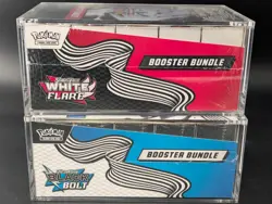 2x Pokemon Black Bolt White Flare Sealed Booster Bundle Display Case W/Acrylic - Image 4