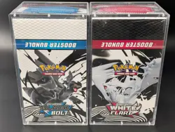 2x Pokemon Black Bolt White Flare Sealed Booster Bundle Display Case W/Acrylic - Image 1