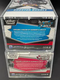 2x Pokemon Black Bolt White Flare Sealed Booster Bundle Display Case W/Acrylic - Image 3