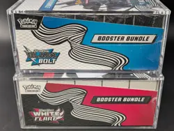 2x Pokemon Black Bolt White Flare Sealed Booster Bundle Display Case W/Acrylic - Image 4