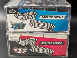 2x Pokemon Black Bolt White Flare Sealed Booster Bundle Display Case W/Acrylic - Image 4