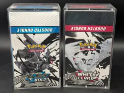 2x Pokemon Black Bolt White Flare Sealed Booster Bundle Display Case W/Acrylic - Image 1