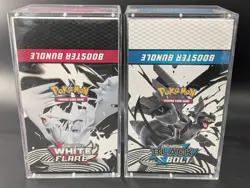 2x Pokemon Black Bolt White Flare Sealed Booster Bundle Display Case W/Acrylic - Image 1