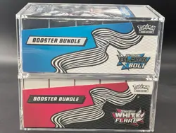 2x Pokemon SV10.5 Black Bolt White Flare Sealed Booster Bundle Display W/Acrylic - Image 3