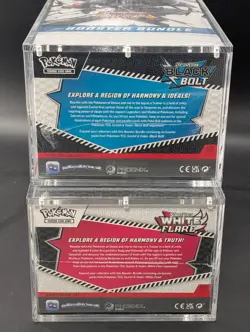 2x Pokemon SV10.5 Black Bolt White Flare Sealed Booster Bundle Display W/Acrylic - Image 4