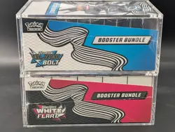 2x Pokemon SV10.5 Black Bolt White Flare Sealed Booster Bundle Display W/Acrylic - Image 5