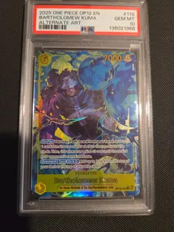 Bartholomew Kuma OP12-119 Alt Art PSA10 One Piece Trading Card English GEM MINT - Image 1
