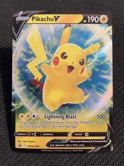 Pikachu V SWSH198 Black Star Promo Holo Pokemon Card NM - Image 1