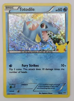 2021 Pokemon McDonalds 25th Anniversary Totodile 18/25 Holo Card NM - Image 1