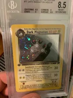 2000 Pokemon - 1st Edition Dark Magneton Holo Rare - Team Rocket 11/82 - BGS 8.5 - Image 2