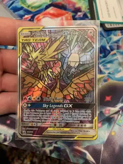 Pokemon TCG Moltres & Zapdos & Articuno GX SM210 Hidden Fates Promo - Image 1