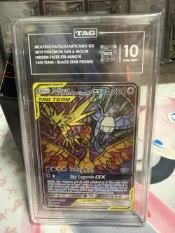 TAG 10 - Moltres & Zapdos & Articuno GX SM210 Hidden Fates ETB Promo Pokemon TCG - Image 1