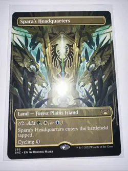 MTG Streets of New Capenna Spara's Headquarters #293 Rare Borderless NM - Image 1