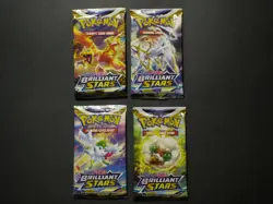 Pokemon Brilliant Stars Booster Packs Complete Artwork Set *EMPTY* - Image 1