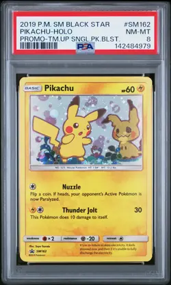 2019 POKEMON SM BLACK STAR PROMO TEAM UP SINGLE PACK BLISTERS PIKACHU-HOLO PSA 8 - Image 1