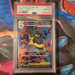 Pokemon TCG Mega Lucario ex 160/132 Mega Evolution Ultra Rare Holo PSA 10 - Image 1