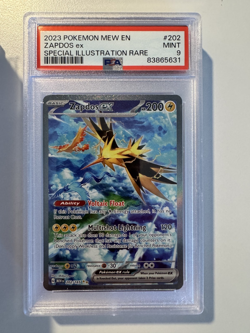 2023 Pokemon Scarlet Violet 151 Mew Zapdos EX #202/165 SIR Special PSA 9 Mint - Image 1