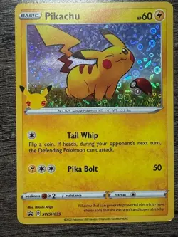 POKEMON HOLO PIKACHU SWSH039 PROMO SWORD & SHIELD 2020 LP-NM - Image 1