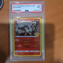 Pokemon Reshiram Celebrations 002/025 PSA 9 Holo Rare Promo 2021 English - Image 1