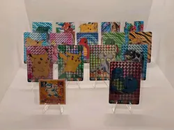 Vintage Japanese Pokemon Pocket Monsters Vending Prizm Stickers LOT x16 - Image 1