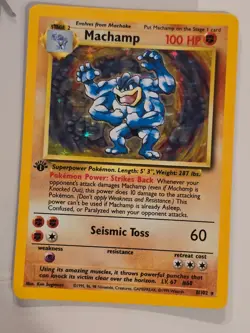 😻 Pokemon MACHAMP * 1st Edition * Base Set 8/102 * HOLO * LP (k) - Image 1