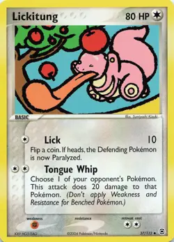 POKEMON Lickitung #37/112 Normal FireRed & LeafGreen NM - Image 1